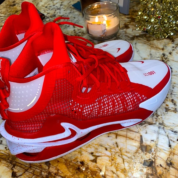 Nike Own Space AirZoom Sz14.5 Mens Red and White basketball sneakers - Picture 4 of 8